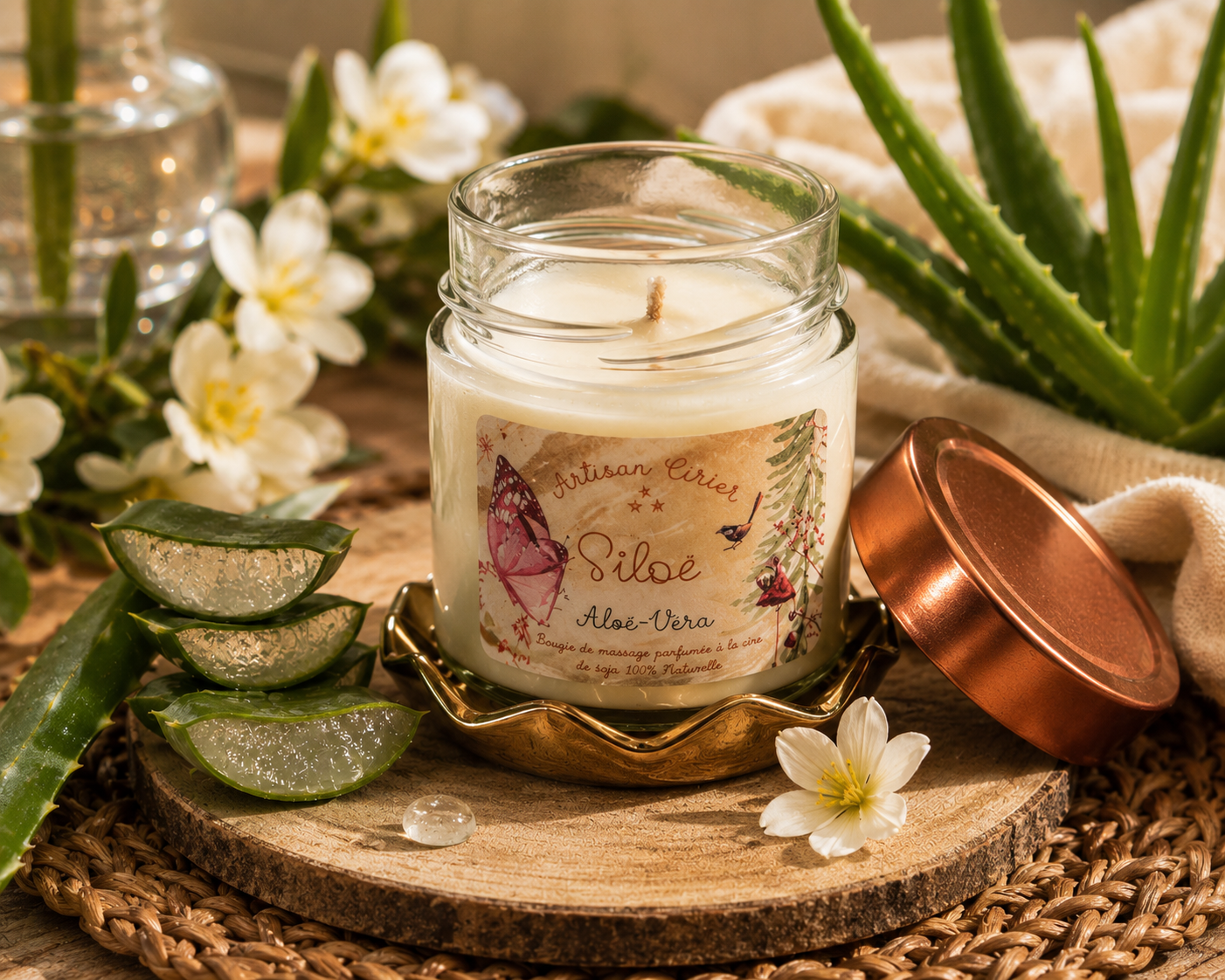 Aloé Véra - Bougie parfumée Aloé Vera 190 g – Siloë | Fabrication artisanale