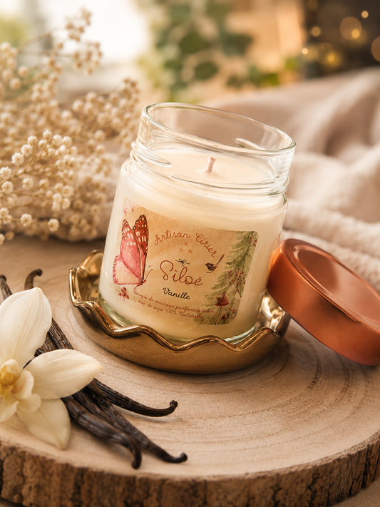 Bougie parfumée Vanille 190 g – SILOË | Fabrication artisanale