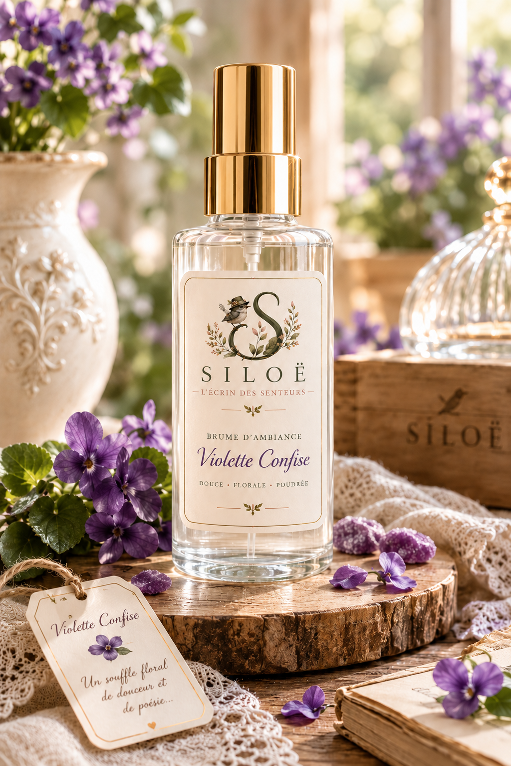 Violette Confise - Brume d'ambiance 100ml - Fabrication artisanale SILOË