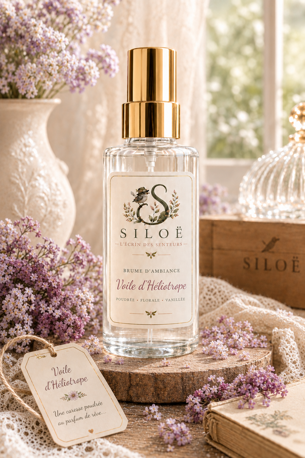 Voile d'Héliotrope - Brume d'ambiance 100ml - Fabrication Artisanal  SILOË